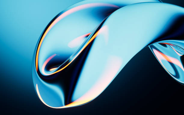 istock Abstract blue gradient glass background with smooth transitions of color, 3d rendering. 2204461378
