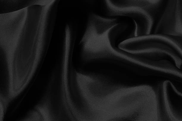 istock Black grey fabric texture background, detail of silk or linen pattern. 2204469726