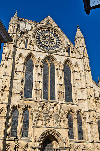 istock Cathedral Facade with Rose Window and Stained Glass in York, UK. 2204470620