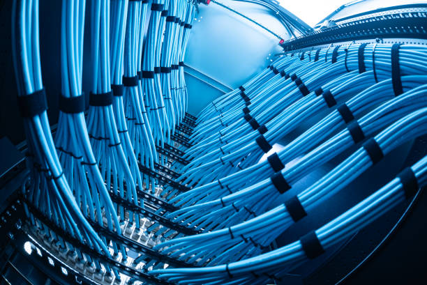 istock Abstract View of Network Cables in a Modern Server Room Setup 2204471937