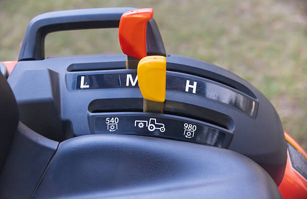 istock Power Take-Off (PTO) controller and lift arm of farm tractor 2204477757