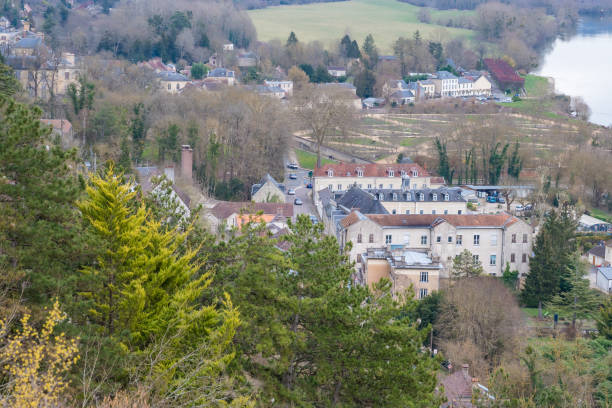 istock Scenic view of La Roche-Guyon showcasing tranquil landscapes and charming architecture during a calm afternoon 2204477978