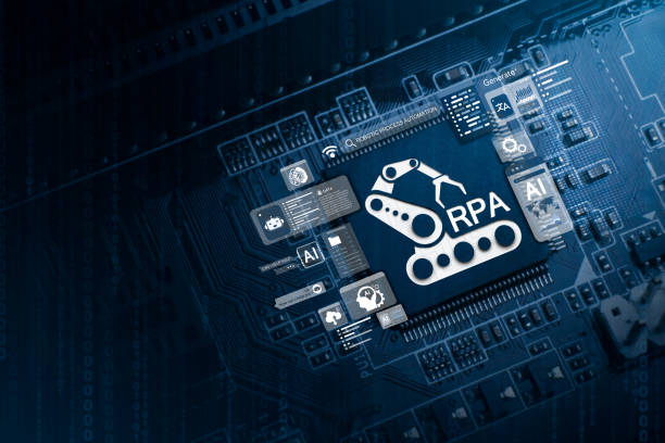 istock RPA Concept Innovative Technology Robotic Process Automation in Chip. Intelligent Digital Workflow AI Artificial Intelligence Business Data Management Analytics with KPIs Insights in the Future World 2204478962