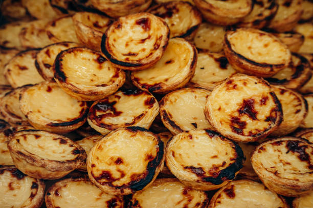 istock Traditional Portuguese dessert pasteis de nata, served fresh in Lisbon 2204479590