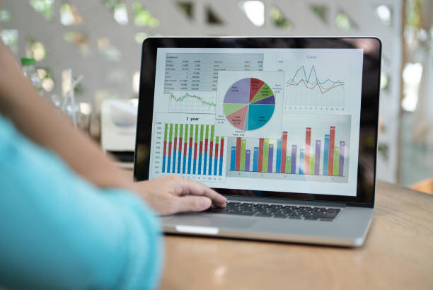 istock Digital financial graph showing a comparative analysis of business growth with annual financial statement report. 2204480119