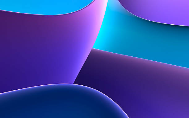 istock Dynamic abstract background with vibrant blue, purple, and teal curves creating a smooth modern design 2204480275