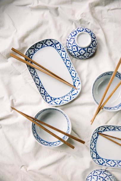plate with bamboo chopsticks
