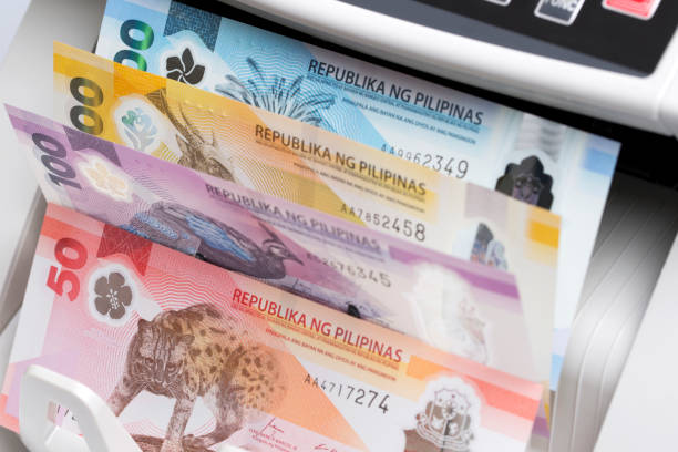 Philippine peso in the counting machine