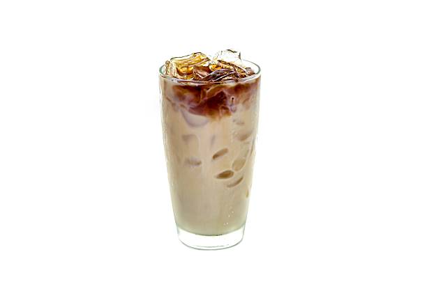istock Ice latte coffee serving on sack in white background,isolate photo style. 2204495530