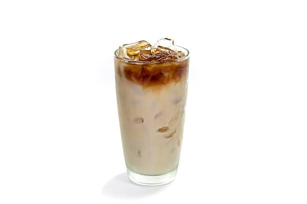 istock Ice latte coffee serving on sack in white background 2204495557