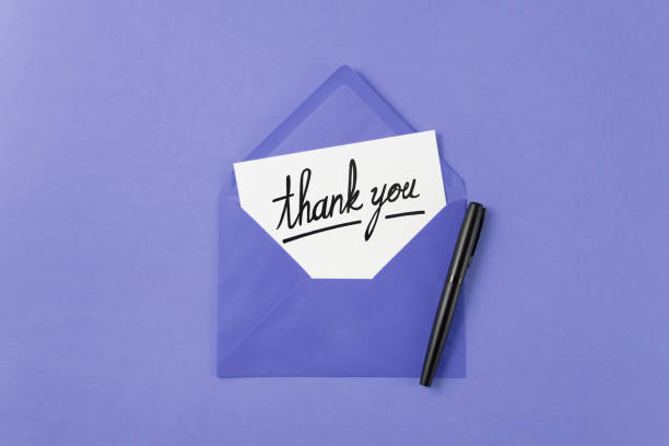 Thank You Message with Purple Envelope
