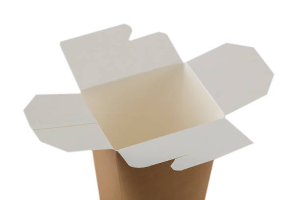 istock Cardboard box for Japanese food, empty on a white background 2204500870