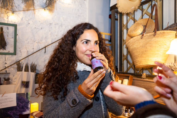 istock Customers shopping at a lavender store 2204503586