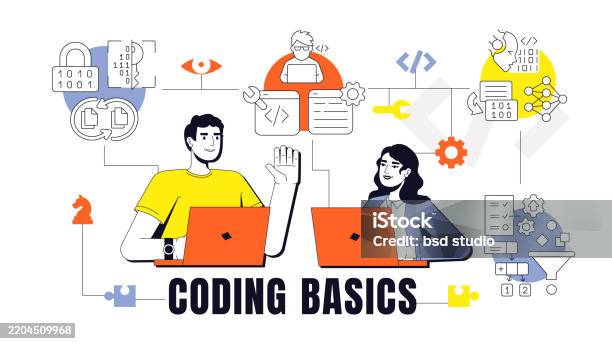 Coding Basics Concept Illustration Stock Illustration - Download Image ...