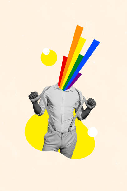 istock Vertical composite collage picture image of black white colors guy pull suspenders lgbt rainbow isolated on creative background 2204513369