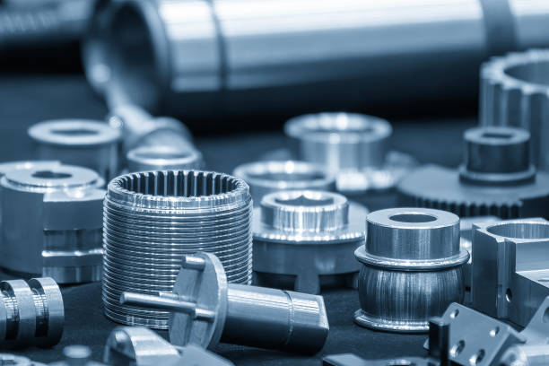 istock High precision parts  manufacturing process in the light blue scene. 2204517165