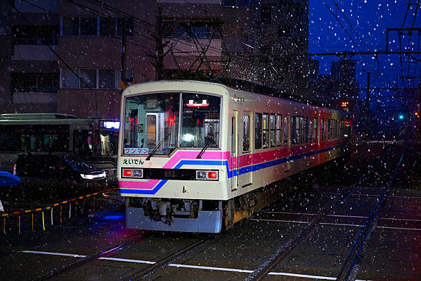 A japanese local train in Kyoto,Japan,Asia.