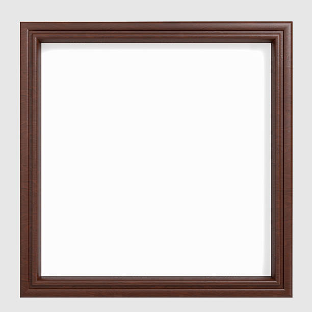 istock Realistic 3D blank plastic or wood frame photo mockup. Empty wall photo framing template isolated. Mockup for presentation painting, poster, wall art, photographs or frameworks exposition template. 2204521010