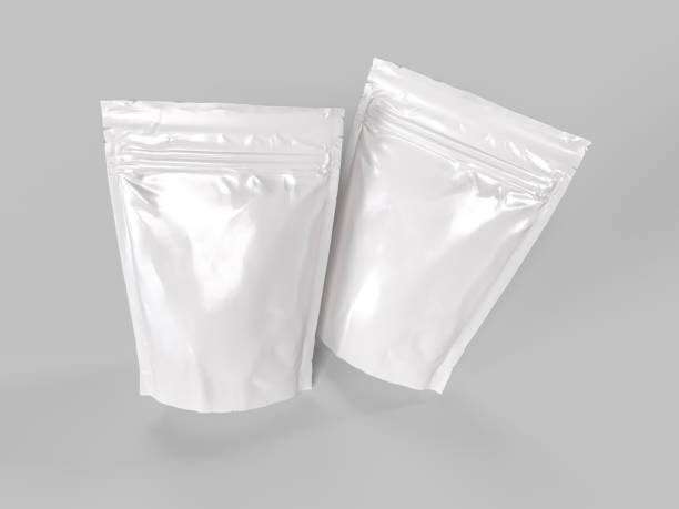 istock 3D Realistic blank pouch plastic bag mockup with zipper isolated. Ziplock bag product containers for presentation branding coffee, candy, spices, food pouch, snack sachet or resealable packaging 2204521023