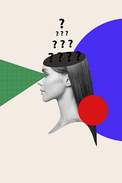 istock Collage image artwork of confused puzzled woman looking thinking pondering isolated on drawing background 2204522641