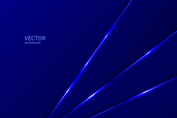 istock Blue Luxury Background with Lines. Abstract Business Banner. Minimal Technology Wallpaper 2204525442