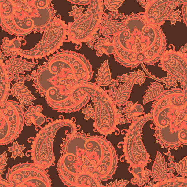 istock Seamless pattern with paisley ornament. Ornate floral decor for fabric. Vector illustration 2204533429