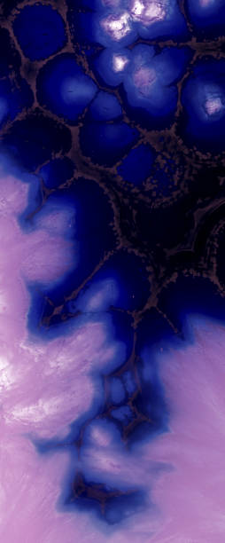 istock Decorative agate slab. Blue semi-precious stone. Abstract background for design. 2204535899