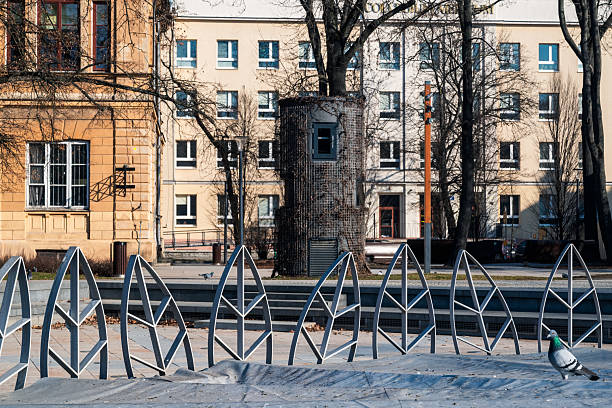 Lublin, Poland, 08 March 2025 fountain decorations in winter in Litewski Square