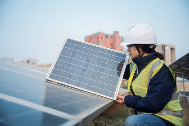 istock asian female engineer working in solar power station 2204536875