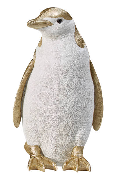 istock Stucco penguin, straight front corner cut out isolated white background with clipping path 2204541210