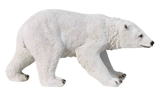 istock Stucco white bear, side view cut out isolated white background with clipping path 2204541254