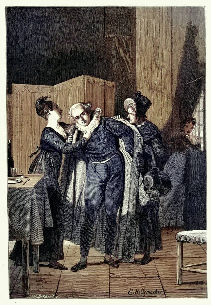 istock Antoine Marie Chamans, comte de Lavalette, switching clothes with his wife so that he could escape from prison, 1815, French history 2204541413