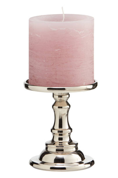 istock Aluminum short candle holder cut out isolated white background with clipping path 2204542385
