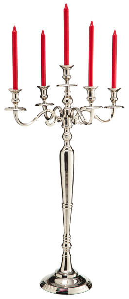 istock silver aluminum candle holder There is a red candlestick cut out isolated white background with clipping path 2204542493