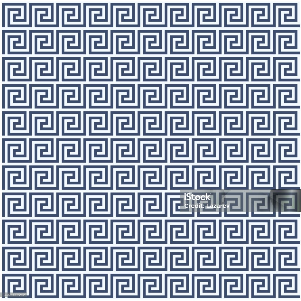 Meander Style Pattern Greek Ornament Background Stock Illustration ...