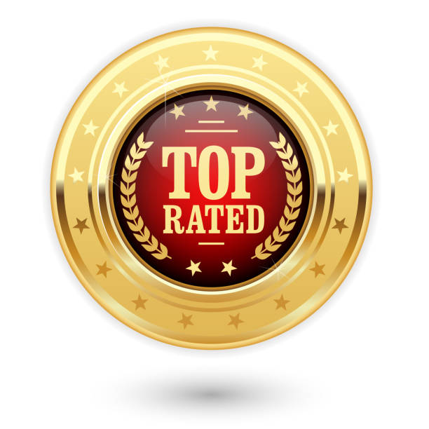 istock Top rated medal - rating golden insignia 2204546429