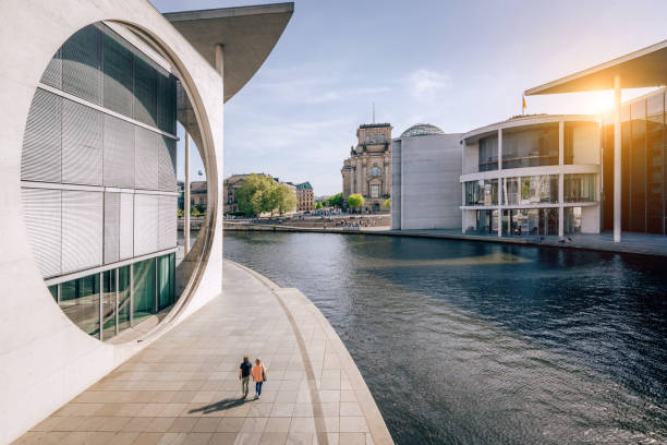 istock Government District in Berlin Along the Spree River in Berlin at Sunset 2204548924