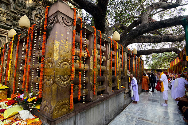 Bodh Gaya, Bihar, India 03.01.2025. The Buddhist devotee pay homage at Bodhi tree under which Goutam Buddha, the spiritual leader known as Buddha, have attend enlightenment.