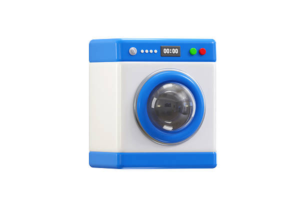 Washing machine icon 3d render concept of laundry machine dryer wash icon vector illustration