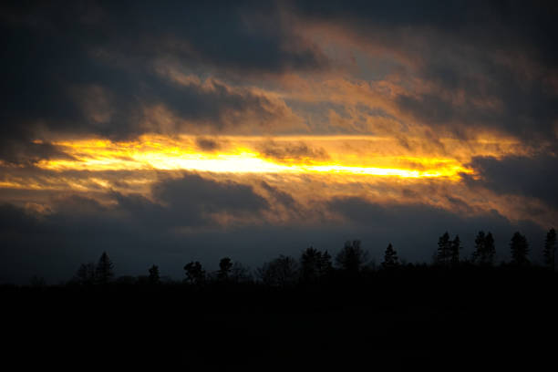 Scenic view of a sunset during winter