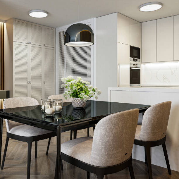 istock Stylish Small Apartment with Open-Concept Living Space 2204559939