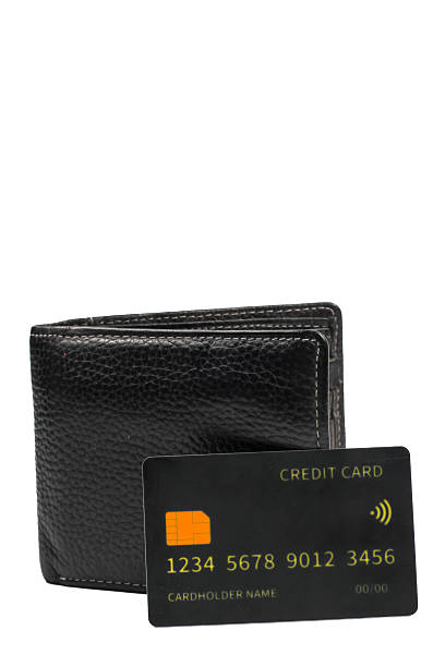 wallet and credit cards isolated on white background