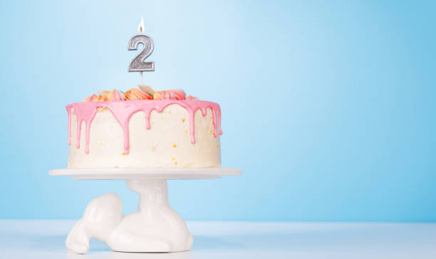 istock A festive birthday cake topped with candle 2204567940