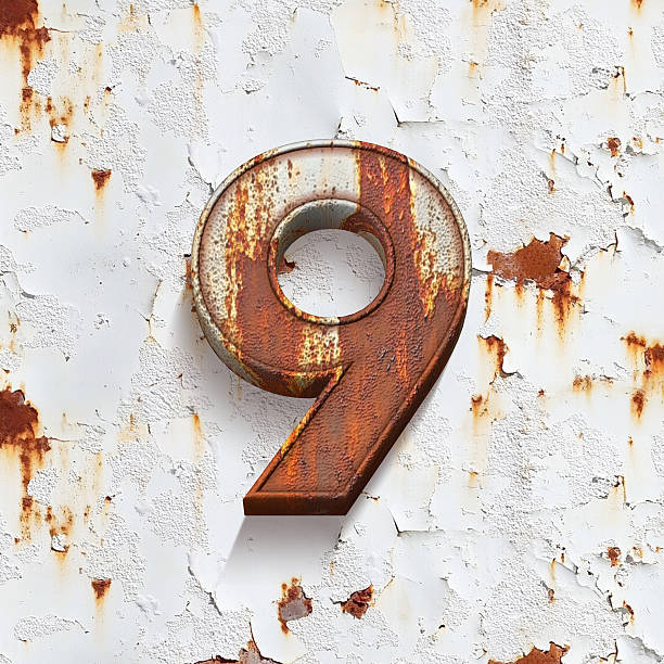 istock set of rusty 3d numbers, 3d illustration, number nine 2204570288