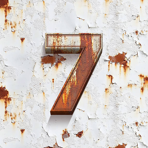 istock set of rusty 3d numbers, 3d illustration, number seven 2204570291