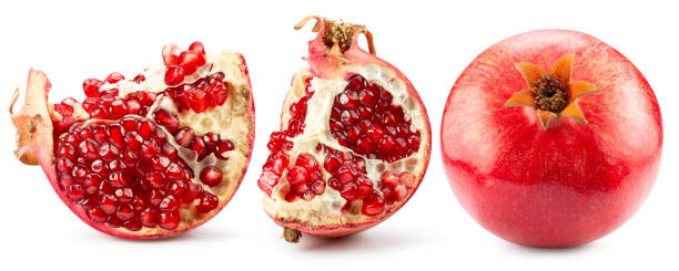 istock set of pomegranates isolated on a white background 2204575316