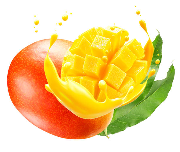 istock mangoes in juice splash isolated on a white background 2204575319