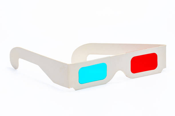istock Vintage 3D glasses with red cyan lens on white backdrop 2204583247