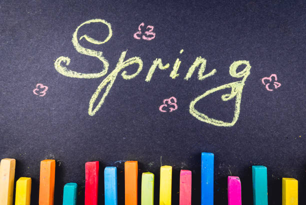 istock The word spring is beautifully written in chalk on a blackboard 2204589292