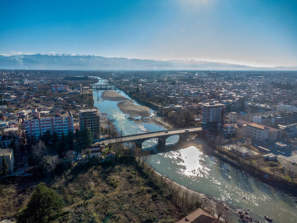 istock Balakhvni bridge  IN kUTAISI - AERIAL VIEW 2204591196